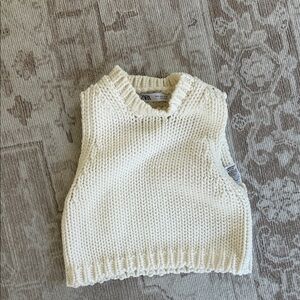 Zara Ivory Knit Crop Top